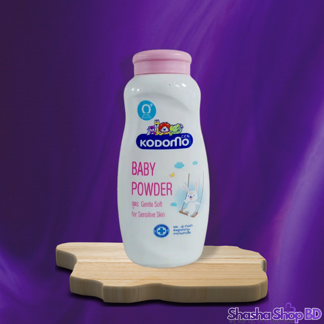 Kodomo Baby Powder Gentle Soft – 160g (Gentle Soft for Sensitive Skin – সোনামণির কোমল ত্বকের জন্য বিশুদ্ধ ও নিরাপদ সুরক্ষা!)