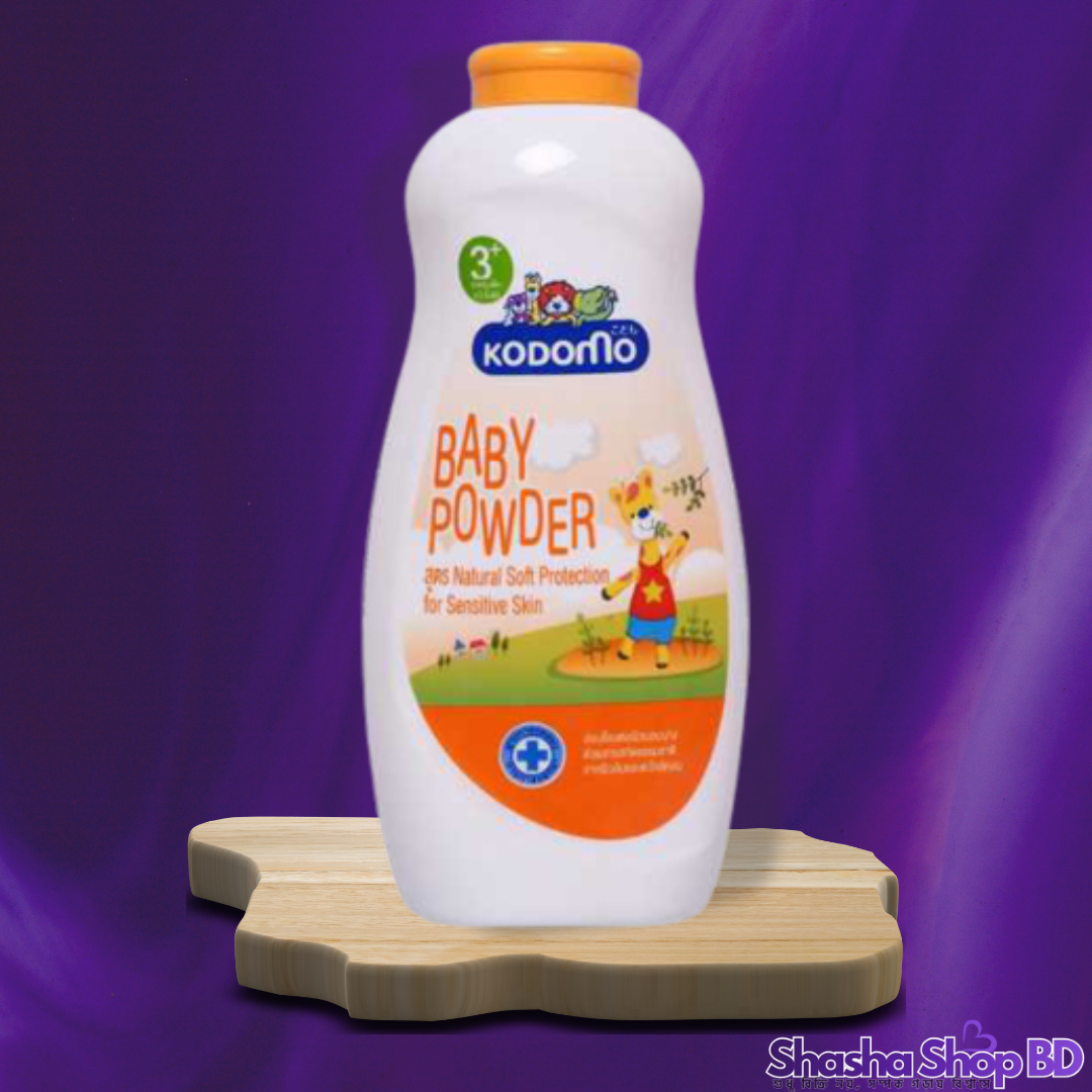 Kodomo Baby Powder Natural Soft Protection – 400g (With Orange Peel & Citronella Oil – মশা ও পোকামাকড় থেকে সোনামণির দীর্ঘস্থায়ী প্রাকৃতিক সুরক্ষা!)