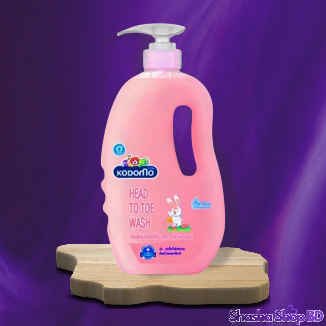 Kodomo Head to Toe Wash Pink Hanabaki – 800ml (Pink Hanabaki Essence – নবজাতকের চুল ও ত্বকের জন্য অল-ইন-ওয়ান কোমল যত্ন!)