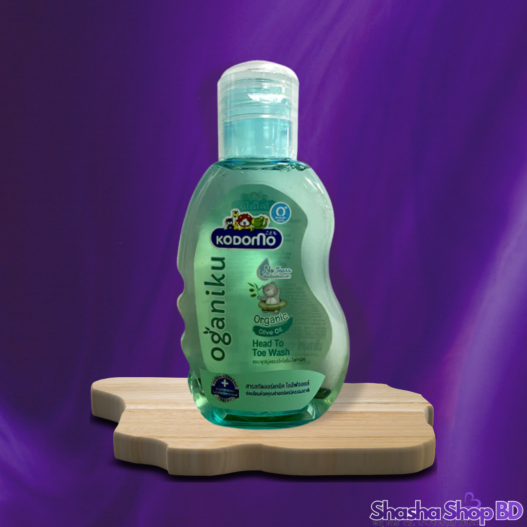 Kodomo Organic Head To Toe Wash – 100ml (With Organic Olive Oil – সোনামণির চুল ও ত্বকের জন্য প্রকৃতির বিশুদ্ধ স্পর্শ!)