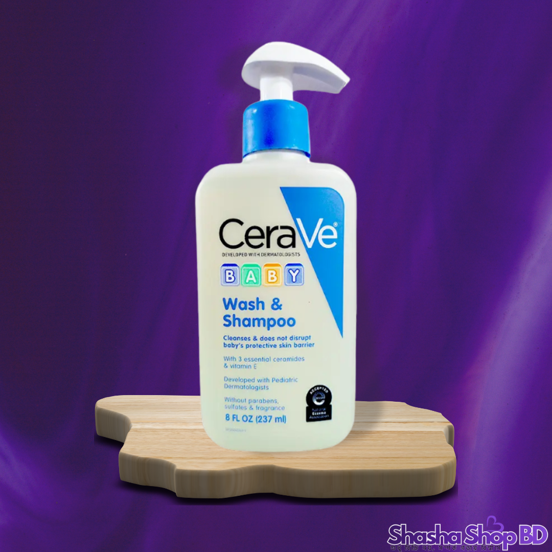 CeraVe Baby Wash & Shampoo – 237ml (Developed with Pediatric Dermatologists – সোনামণির ত্বকের প্রাকৃতিক সুরক্ষা কবচ!)
