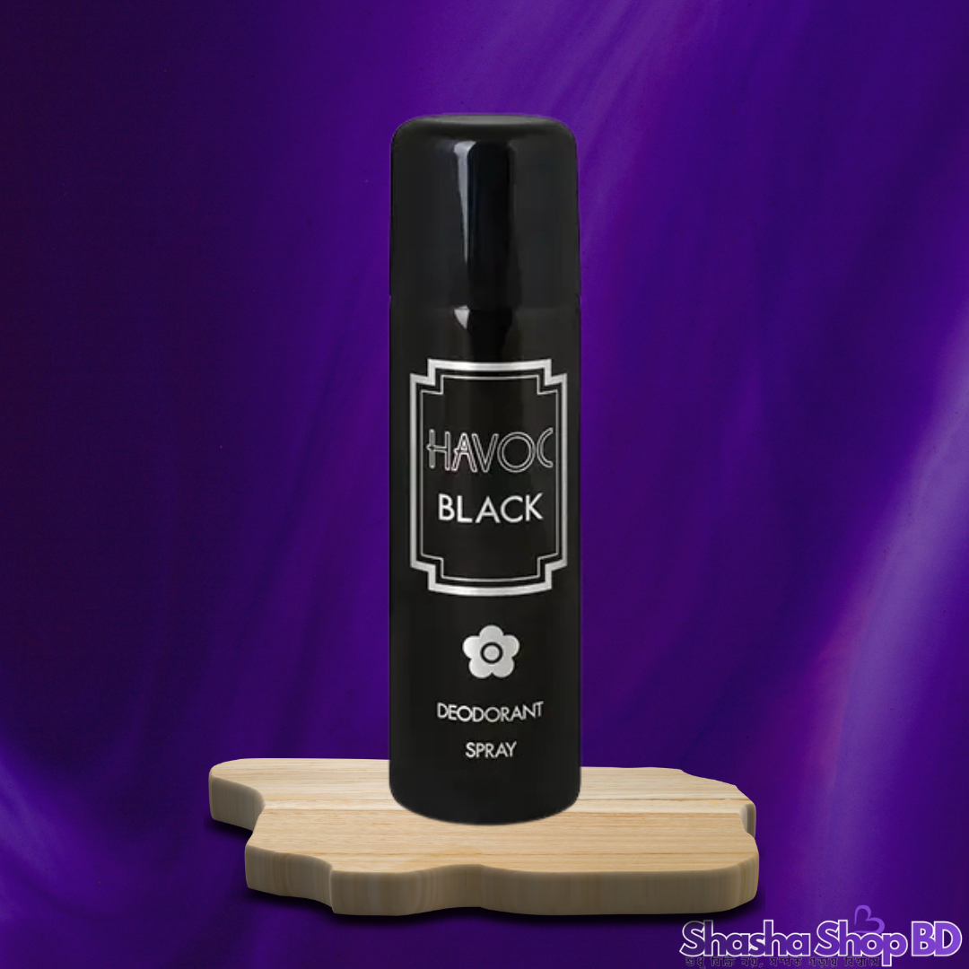 Havoc Black Deodorant Body Spray – 200ml (Classic Fragrance & Long-lasting Freshness – আপনার ব্যক্তিত্বে আনুন আভিজাত্যের ছোঁয়া!)