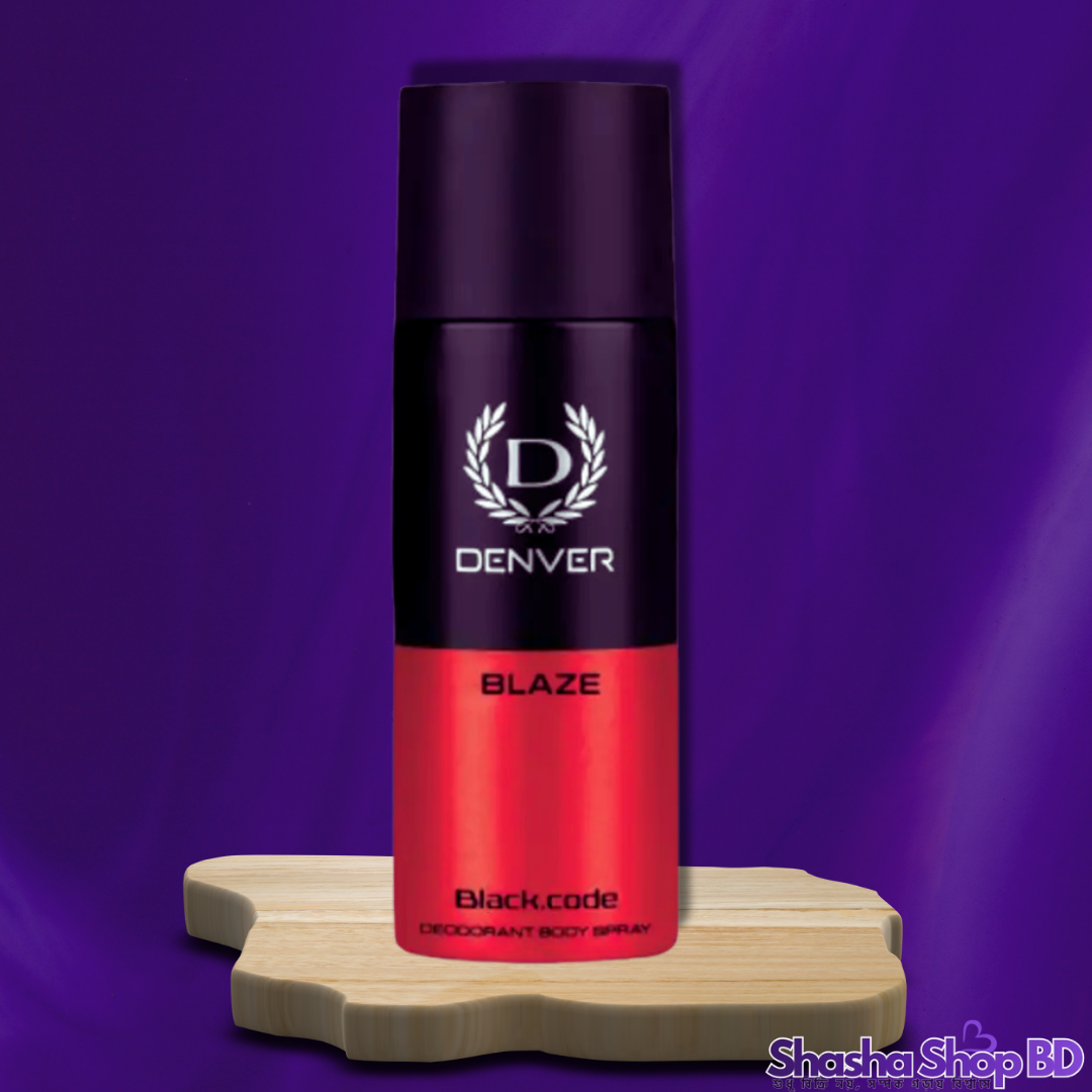 Denver Blaze Black Code Deodorant Body Spray – 150ml (Bold, Intense & Long-lasting – আপনার ব্যক্তিত্বে যোগ করুন এক শক্তিশালী ও আত্মবিশ্বাসী আভা!)