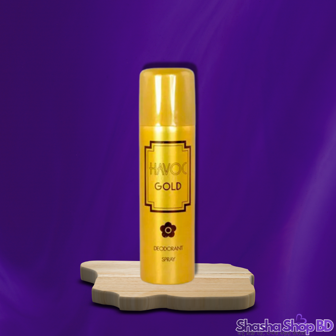 Havoc Gold Deodorant Body Spray – 200ml (Elegant, Timeless & Charming – আভিজাত্য আর সতেজতার এক অনন্য সংমিশ্রণ!)