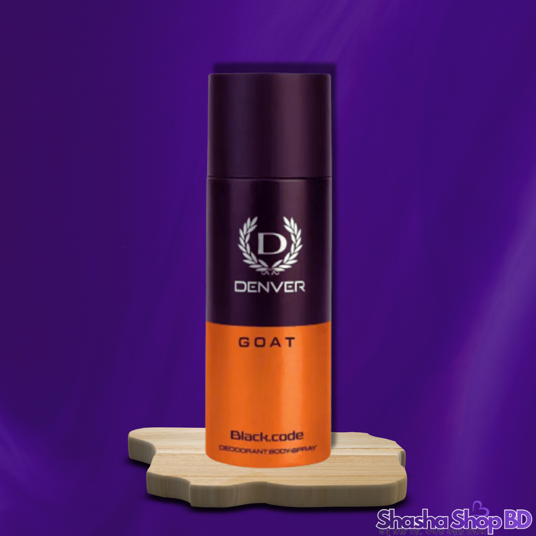 Denver Goat Black Code Deodorant Body Spray – 150ml (The G.O.A.T. Fragrance – আপনার ব্যক্তিত্বে আনুন সেরাদের সেরা আভিজাত্য এবং আত্মবিশ্বাস!)