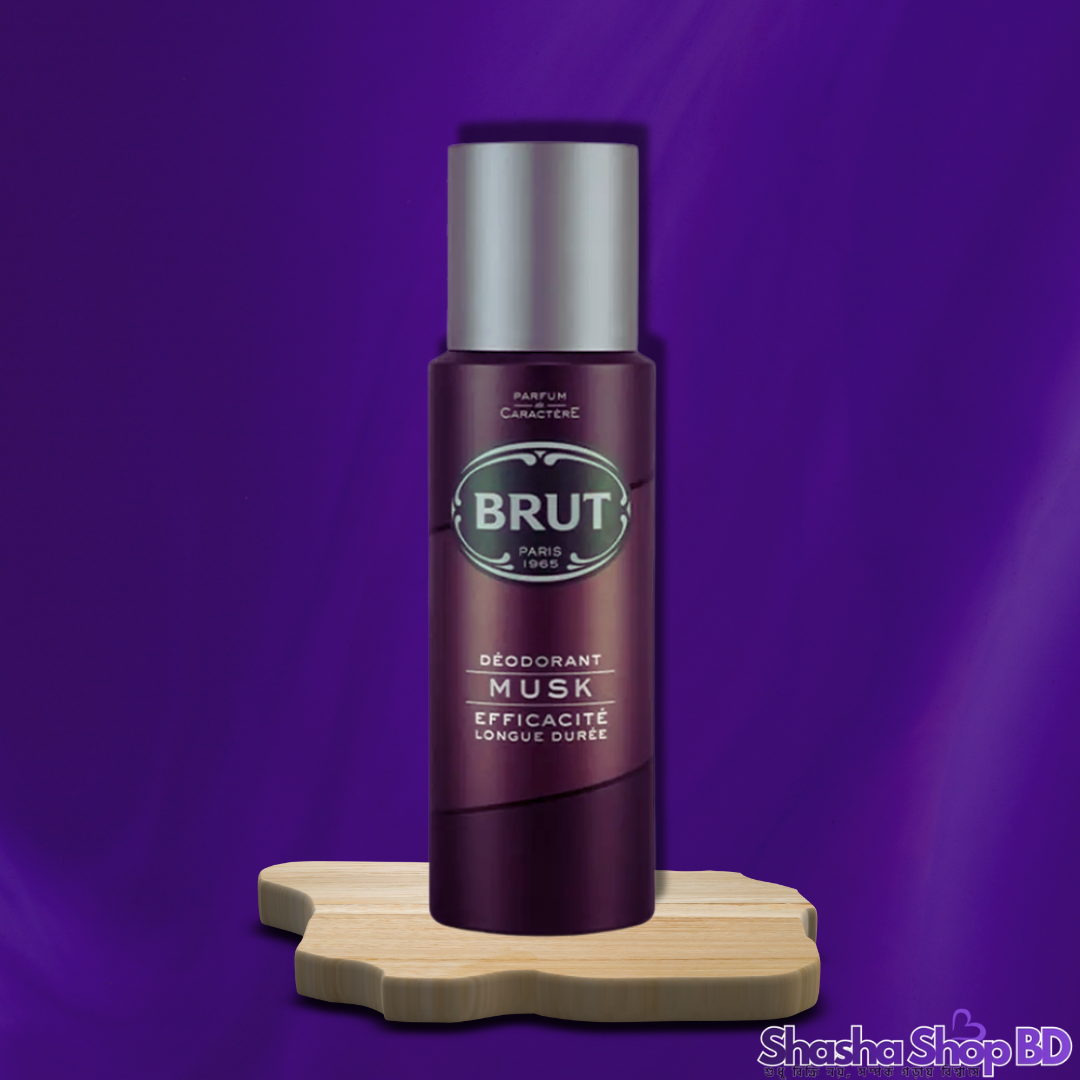 Brut Musk Deodorant Spray – 200ml (Classic, Powerful & Long-lasting – পুরুষালি আভিজাত্য আর ঐতিহ্যের এক অনন্য সংমিশ্রণ!)