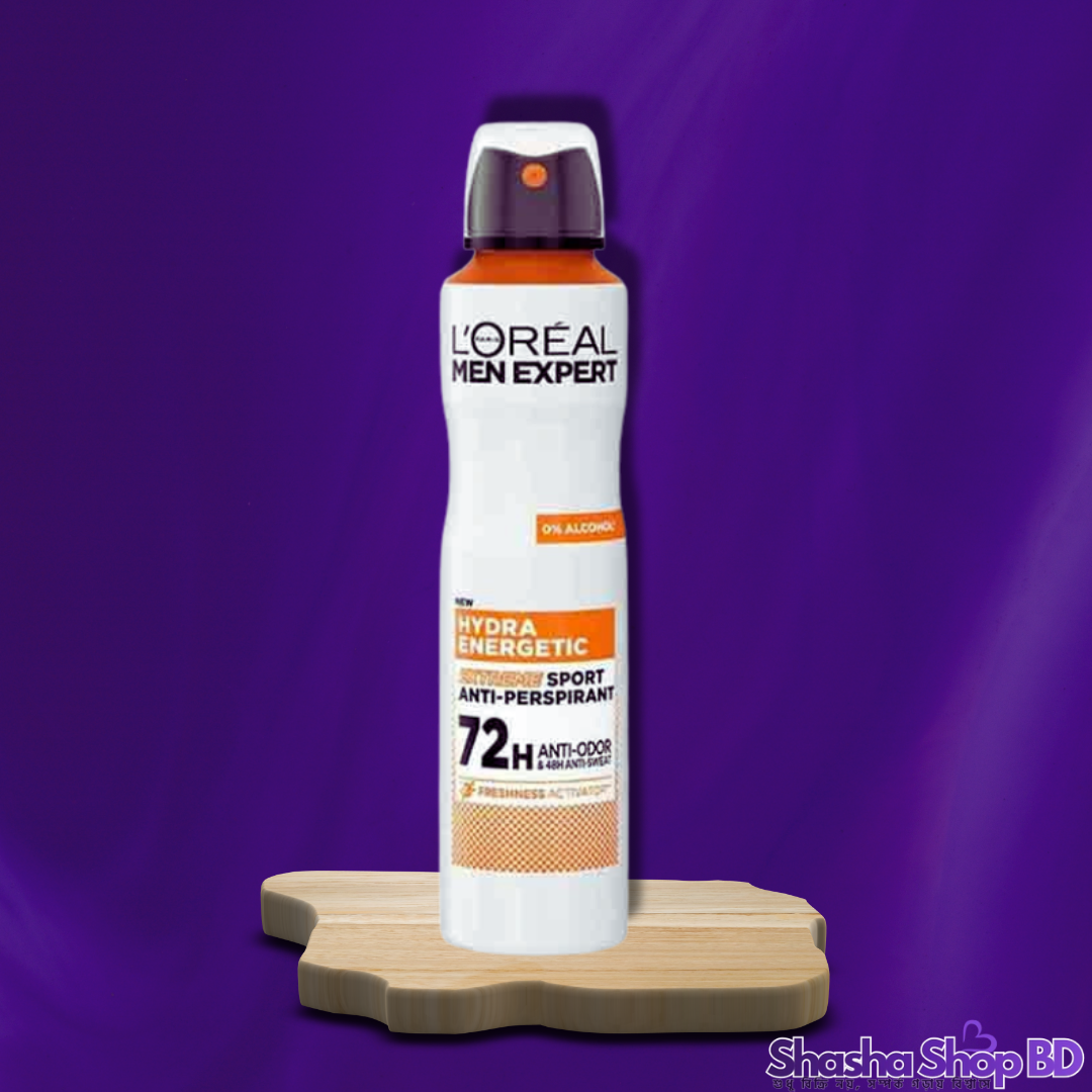 L'Oréal Paris Men Expert Hydra Energetic Deodorant – 250ml (Extreme Sport Protection – আপনার সক্রিয় জীবনযাত্রায় আনুন ৭২ ঘণ্টার বিরতিহীন সতেজতা!)