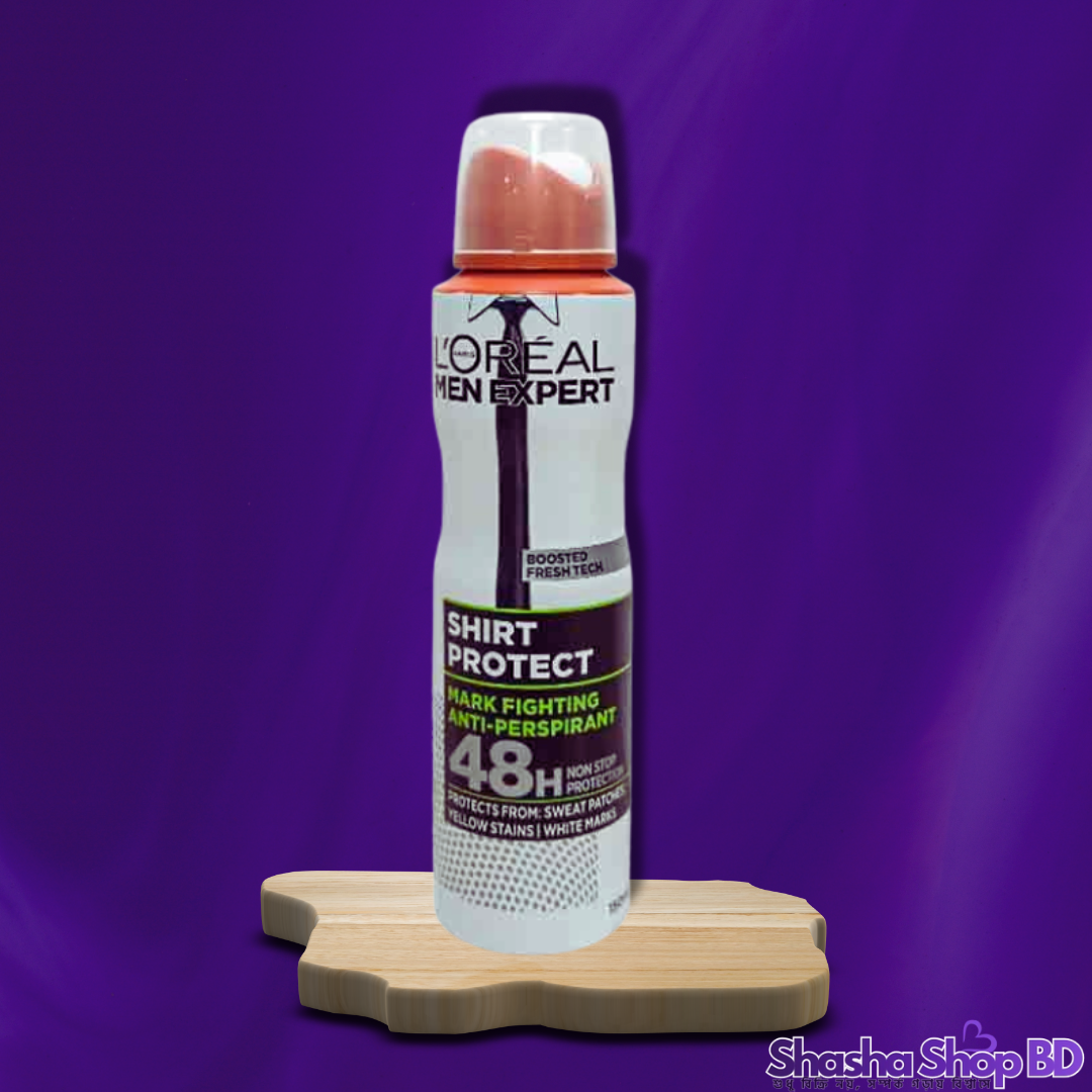 L'Oréal Paris Men Expert Shirt Protect Anti-Perspirant – 150ml (Mark Fighting Technology – আপনার শার্ট থাকুক দাগহীন এবং আপনি থাকুন সারাদিন সতেজ!)