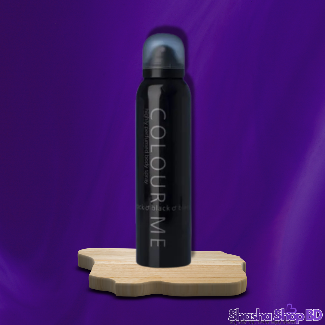Colour Me Black Highly Perfumed Body Spray – 150ml (Bold, Intense & Sophisticated – আপনার ব্যক্তিত্বে যোগ করুন এক শক্তিশালী এবং রহস্যময় আবেশ!)