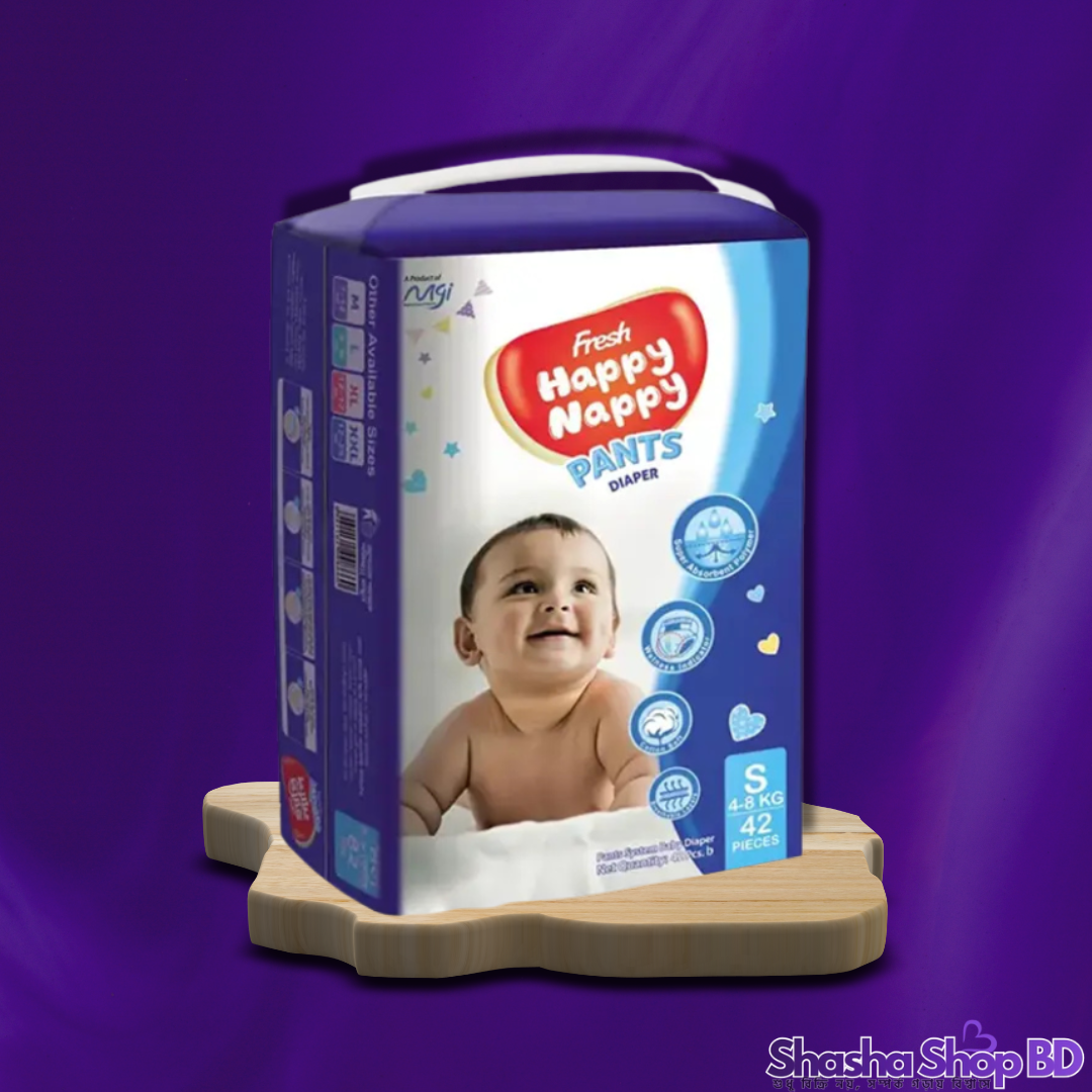 Fresh Happy Nappy Pants Baby Diaper (S) – 42pcs (Soft, Breathable & Ultra-Absorbent – আপনার সোনামণির আরামদায়ক ঘুম আর হাসিভরা দিনের নিশ্চয়তা!)