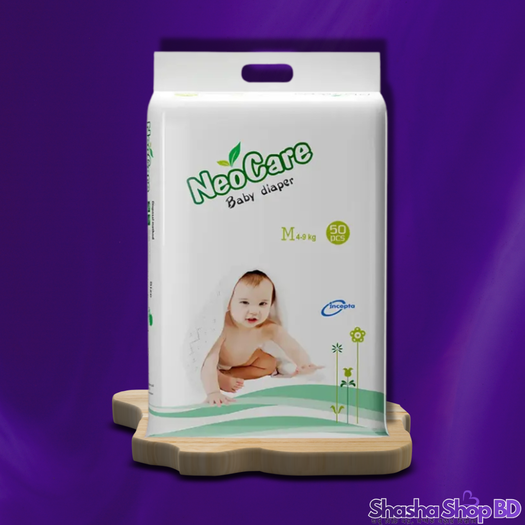 NeoCare Premium Belt Baby Diaper (M) – 50 Pcs (Premium Softness, High Absorption & Breathable – আপনার ক্রমবর্ধমান সোনামণির জন্য সর্বোচ্চ সুরক্ষা!)
