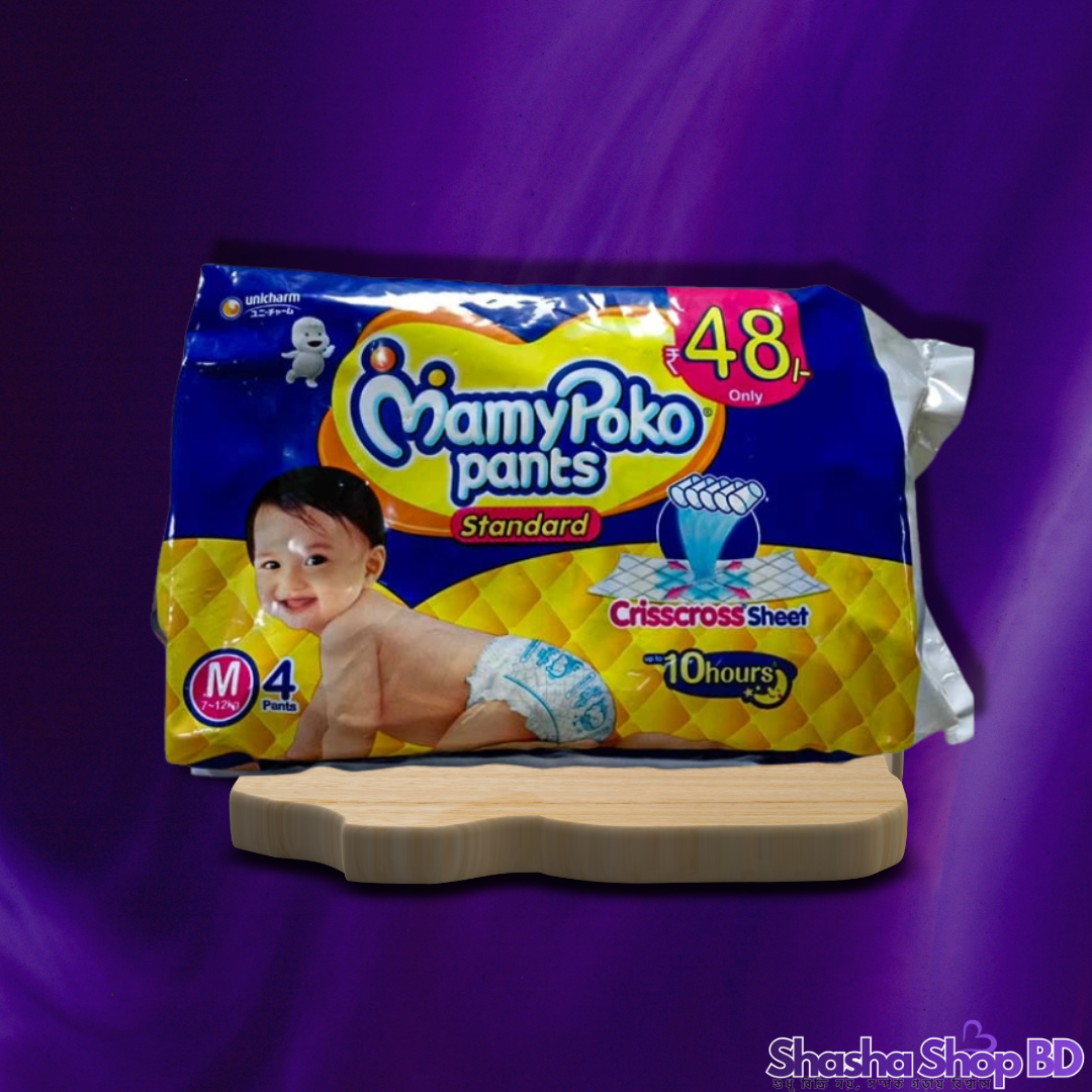 MamyPoko Pants Standard (M) – 4 Pcs (10 Pack Bundle - Total 40 Pcs) (Crisscross Sheet & 10 Hours Absorption – আপনার সোনামণির জন্য সাশ্রয়ী মূল্যে প্রিমিয়াম সুরক্ষা!)