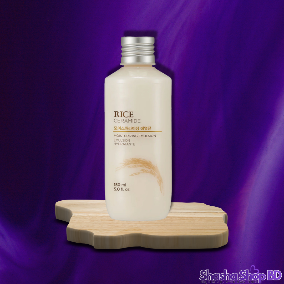 The Face Shop Rice & Ceramide Moisturizing Emulsion (150ml) (Rice Extract & Ceramide Power, Deep Hydration & Brightening – নরম, তুলতুলে এবং উজ্জ্বল ত্বকের গোপন রহস্য!)