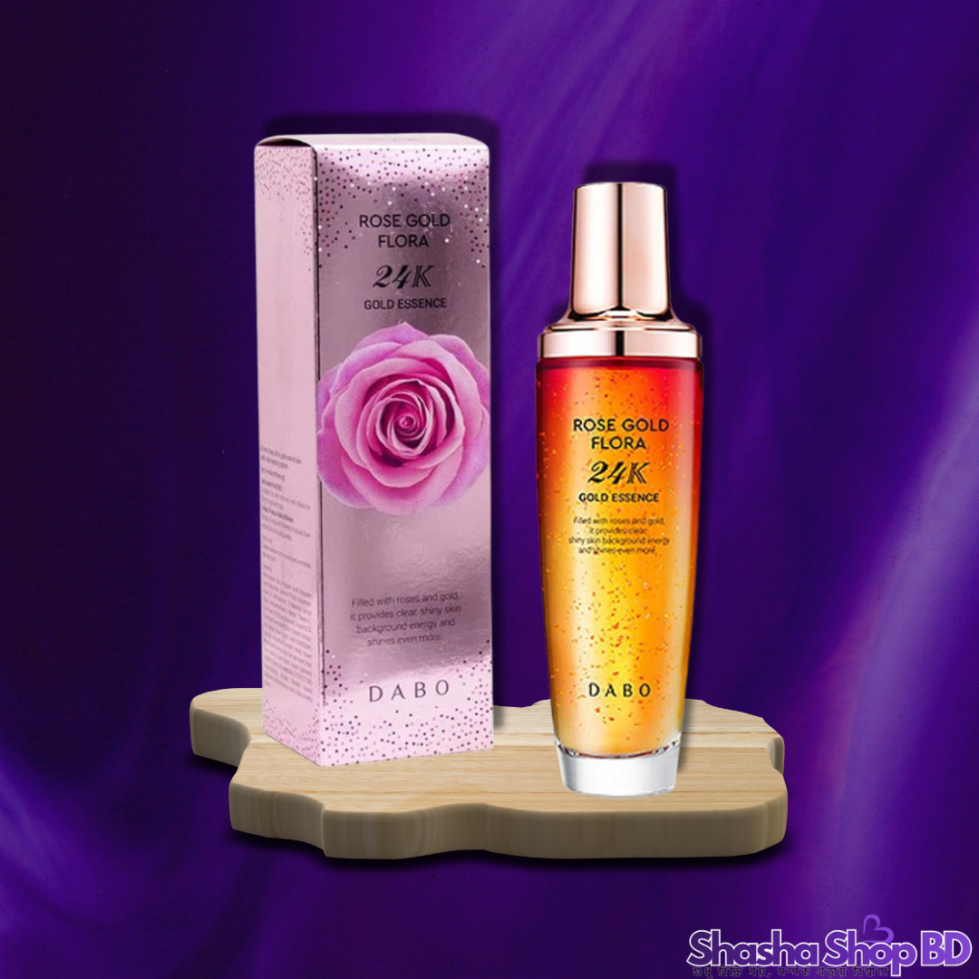 Dabo Rose Gold 24k Gold Essence (130ml) (24k Pure Gold, Rose Extract & Instant Radiant Glow – গোলাপ এবং সোনার ছোঁয়ায় পান রাজকীয় গ্লো!)