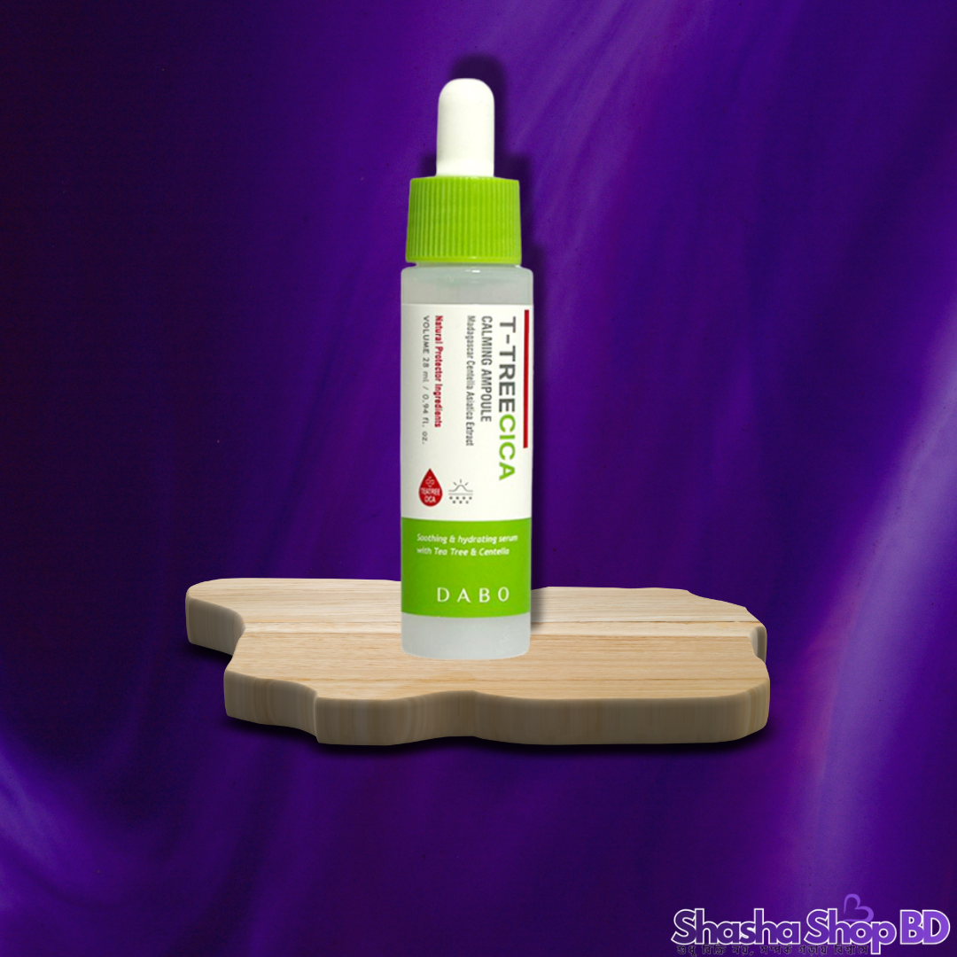 Dabo T-Tree Cica Calming Ampoule (28ml) (Tea Tree & Cica Synergy, Acne Solution & Redness Relief – ব্রণ এবং সেনসিটিভ ত্বকের জন্য পকেট-ফ্রেন্ডলি ম্যাজিক!)