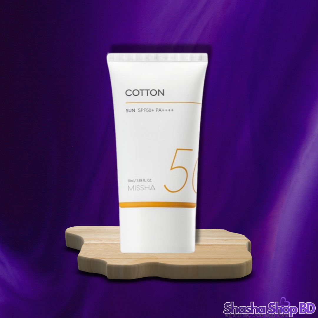 MISSHA Cotton Sun Block (50ml) (SPF 50+ PA++++, Matte Finish & Oil Control – সারাদিন পান তুলোর মতো ফ্রেশ ও ম্যাট ত্বক!)