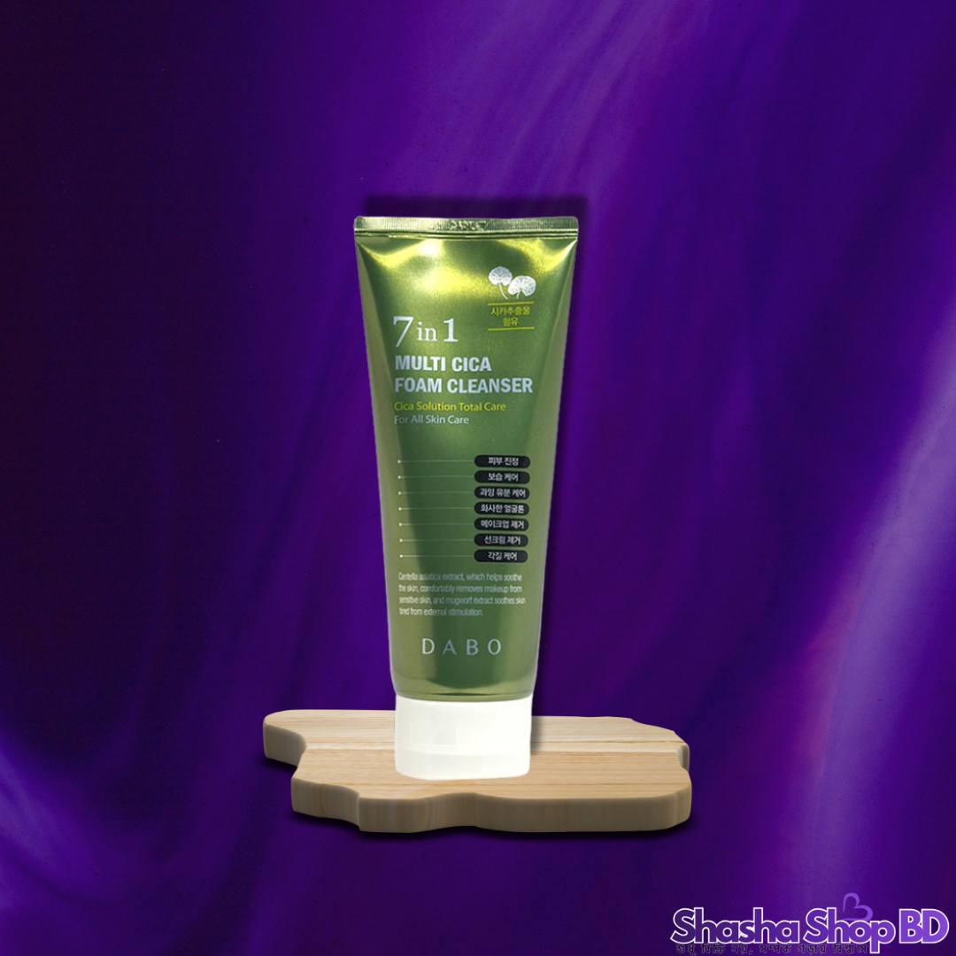 Dabo 7 In 1 Multi Cica Foam Cleanser (180ml) (Soothing, Repairing & Deep Cleaning – ত্বকের লালচে ভাব ও জ্বালাপোড়া দূর করে পান পরিষ্কার ও সুস্থ ত্বক!)