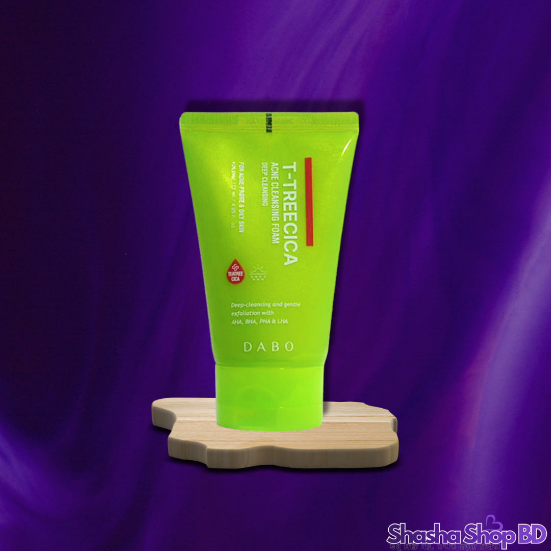 Dabo T-Tree Cica Acne Cleansing Foam (120ml) (The Ultimate Acne Guard – টি-ট্রি এবং সিকার শক্তিশালী সমন্বয়ে ব্রণকে বলুন বিদায়!)