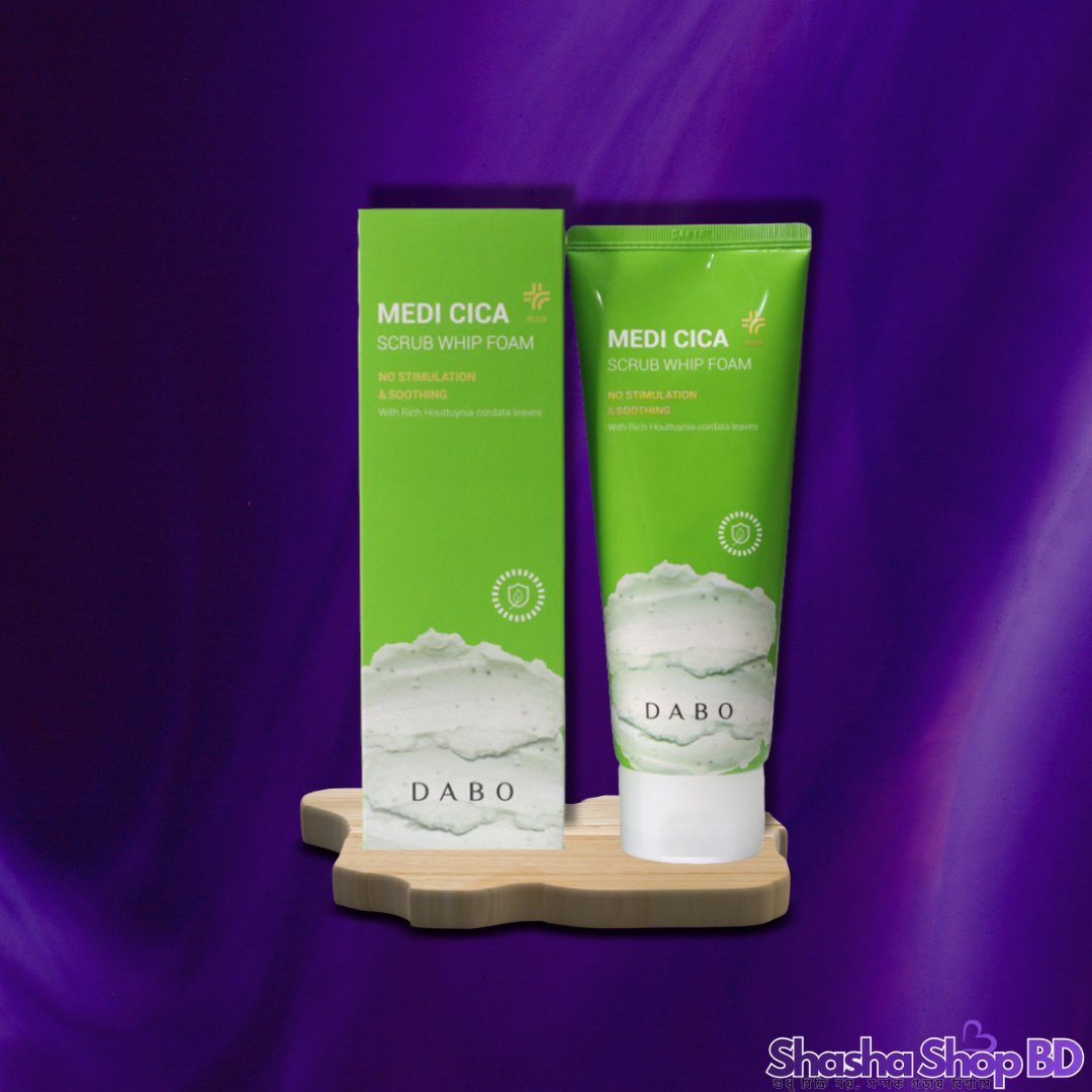Dabo Medi Cica Scrub Whip Foam (150ml) (Deep Exfoliation & Rapid Soothing – স্ক্রাব এবং ফেসওয়াশের ডাবল অ্যাকশনে পান দাগমুক্ত ও মসৃণ ত্বক!)