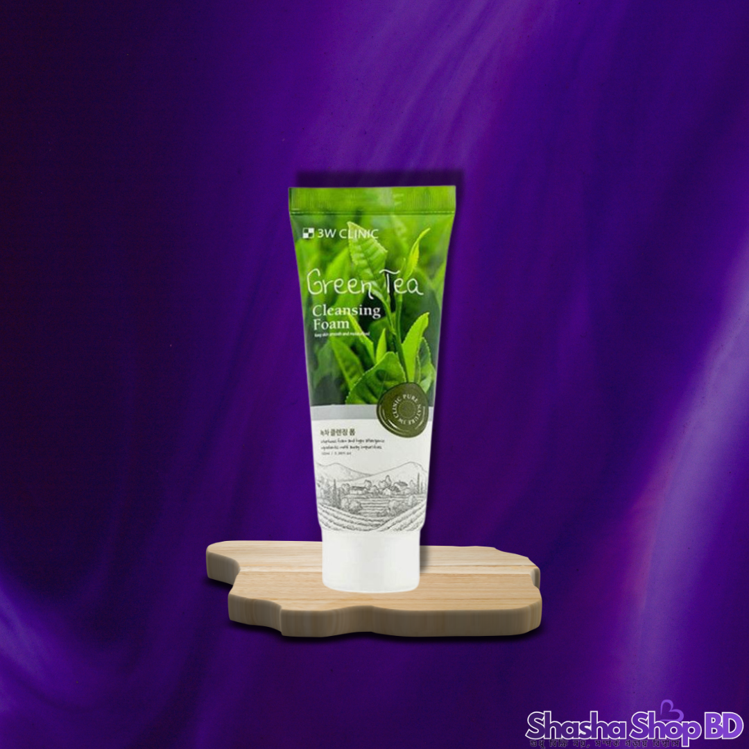 3W Clinic Green Tea Cleansing Foam (100ml) (Soothing & Balancing Care – গ্রিন টি-র সতেজতায় ত্বককে রাখুন শান্ত, পরিষ্কার ও ব্রণমুক্ত!)