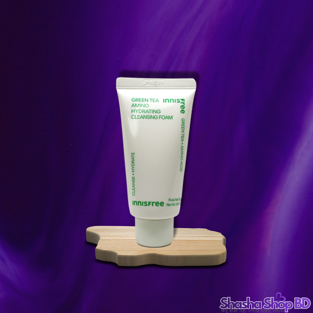 Innisfree Green Tea Amino Hydrating Cleansing Foam (30g) (Deep Hydration & Amino Care – গ্রিন টি এবং অ্যামিনো অ্যাসিডের জাদুতে পান আর্দ্র ও সতেজ ত্বক!)