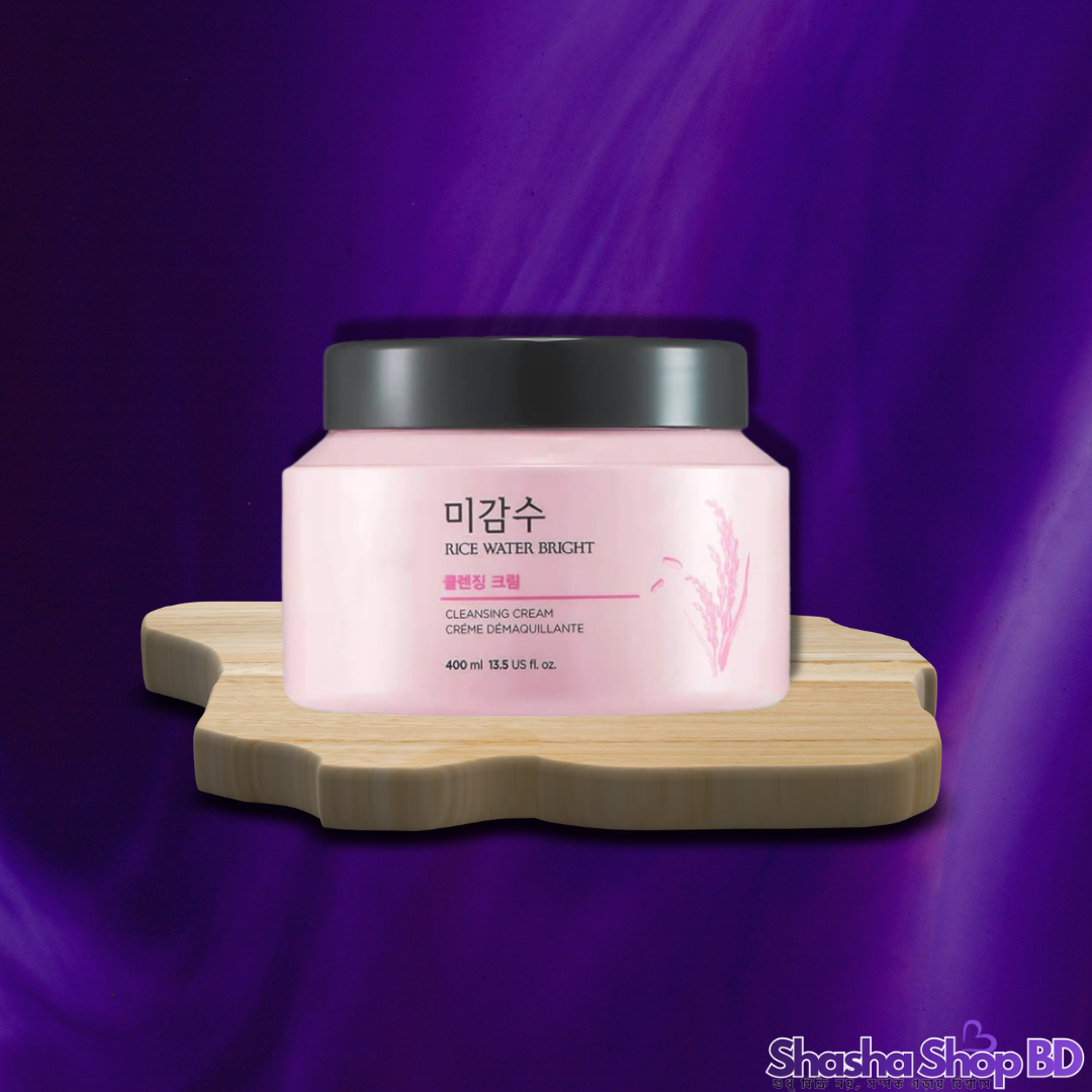 The Face Shop Rice Water Bright Cleansing Cream (400ml) (Deep Cleansing & Brightening – চালের পানির জাদুতে মেকআপ পরিষ্কার করুন আর পান উজ্জ্বল ত্বক!)