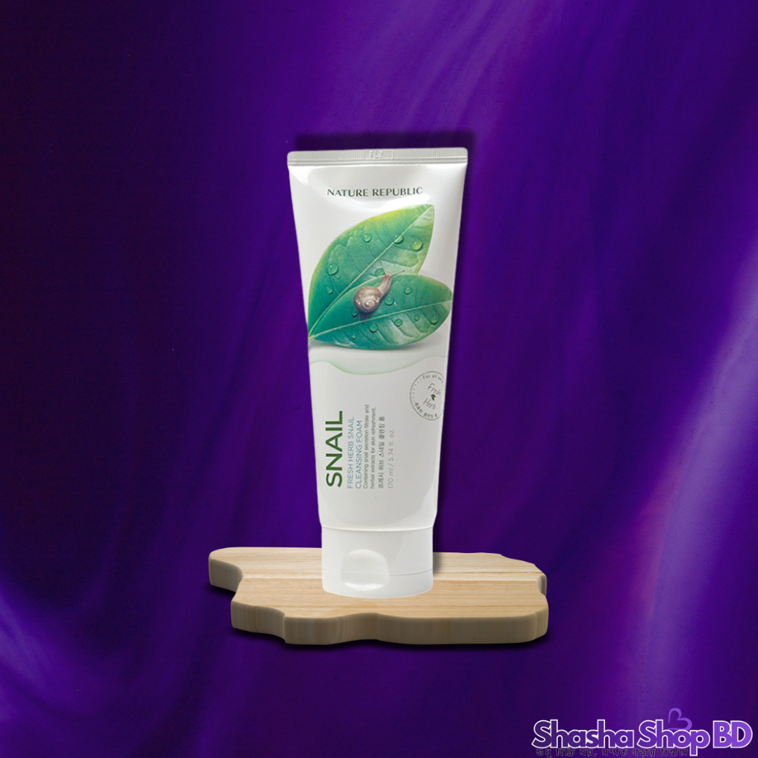 Nature Republic Fresh Herb Snail Cleansing Foam (170ml) (Nature’s Purest Refreshment – স্নেইল মিউসিনের জাদুতে পান দাগমুক্ত, টানটান ও উজ্জ্বল ত্বক!)