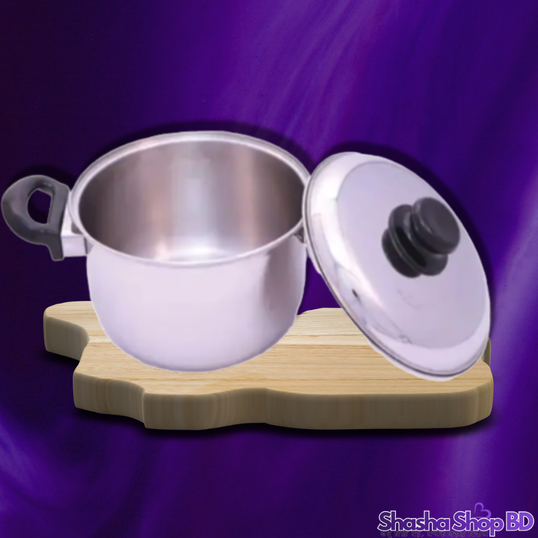 🍲 RE Stainless Steel Cooking Pan with Lid (Model: 3850) (Durable & Stylish Cooking Companion – আপনার প্রতিদিনের রান্নায় নিয়ে আসবে সহজতা!)