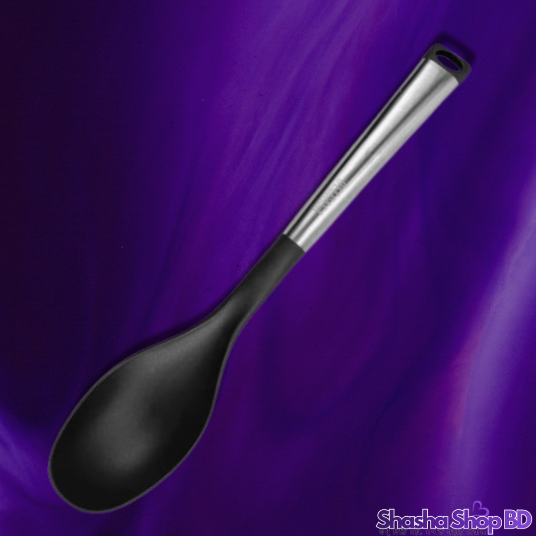 🥄 Gourmet Solid Spoon with Grip Handle (Premium Cooking & Serving Essential – রান্নায় নিখুঁত নিয়ন্ত্রণ আর আভিজাত্যের ছোঁয়া!)