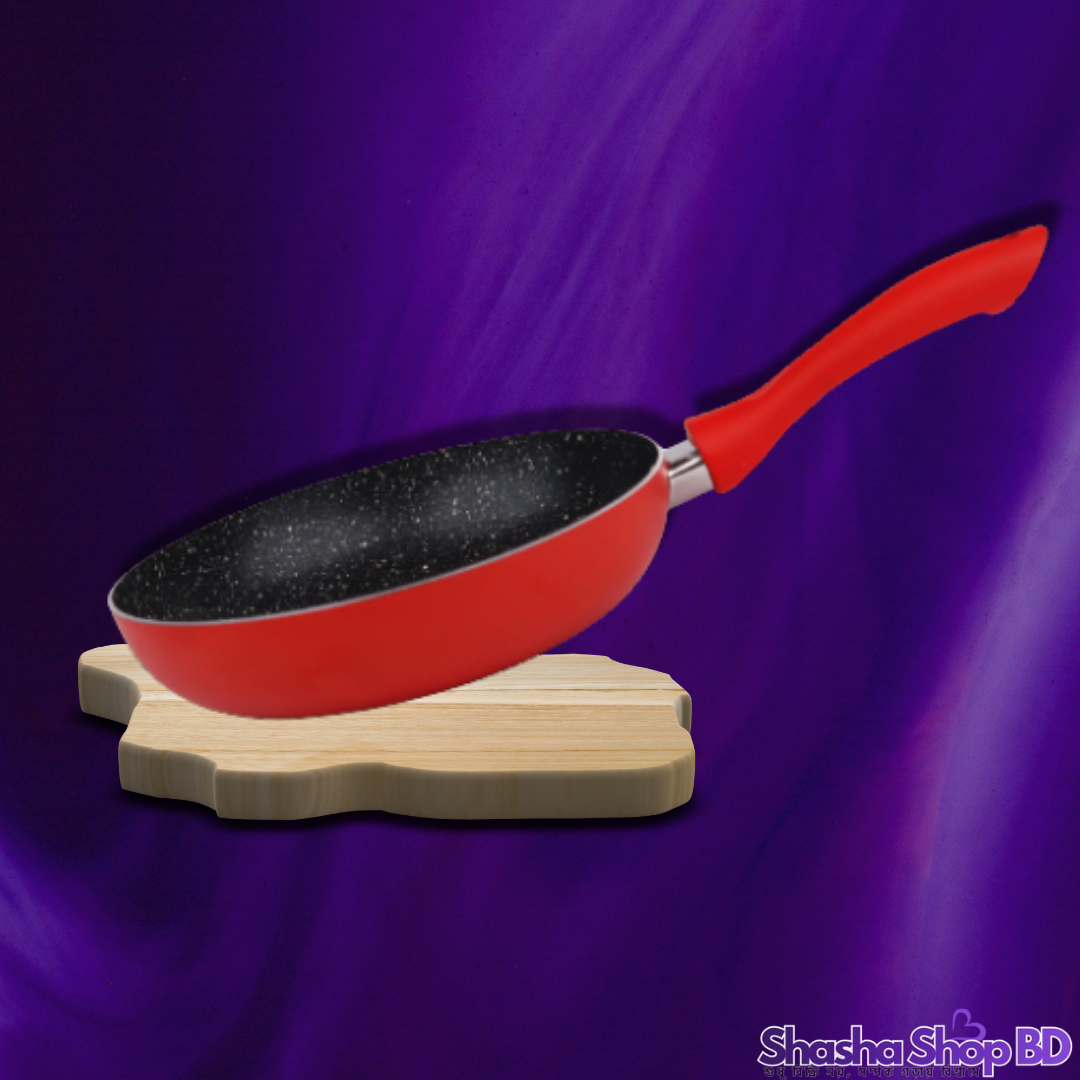 🍳 Red Cherry Aluminum Marble Forged Fry Pan (20 CM) (Compact Design & Superior Marble Coating – স্বাস্থ্যসম্মত রান্নার এক আধুনিক সমাধান!)
