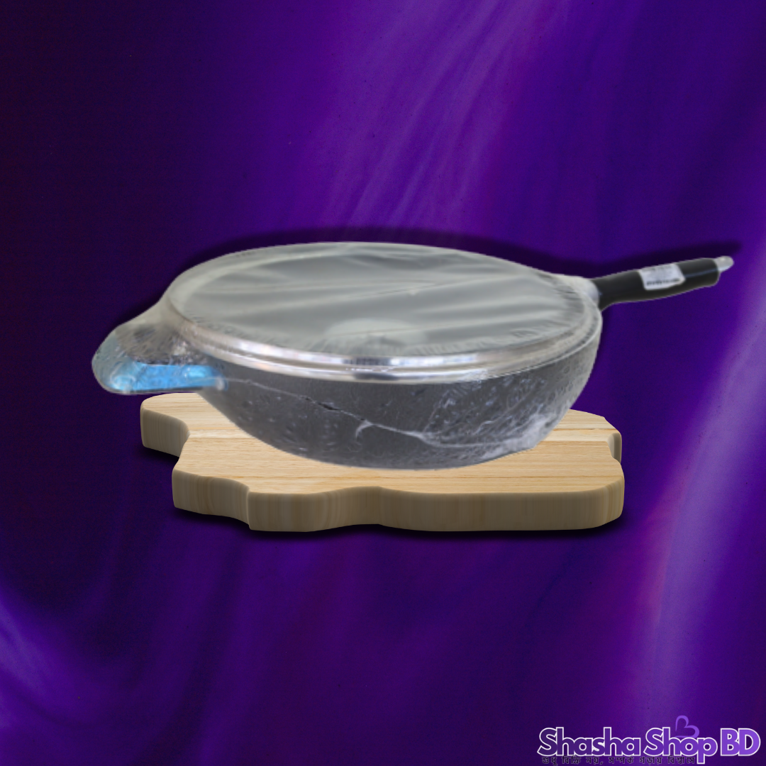 🍳 Kawashi Aluminium Non-Stick Wok Pan with Glass Lid (28 CM) (Master the Art of Stir-Frying – সুস্বাদু ও স্বাস্থ্যসম্মত রান্নার সেরা সঙ্গী!)
