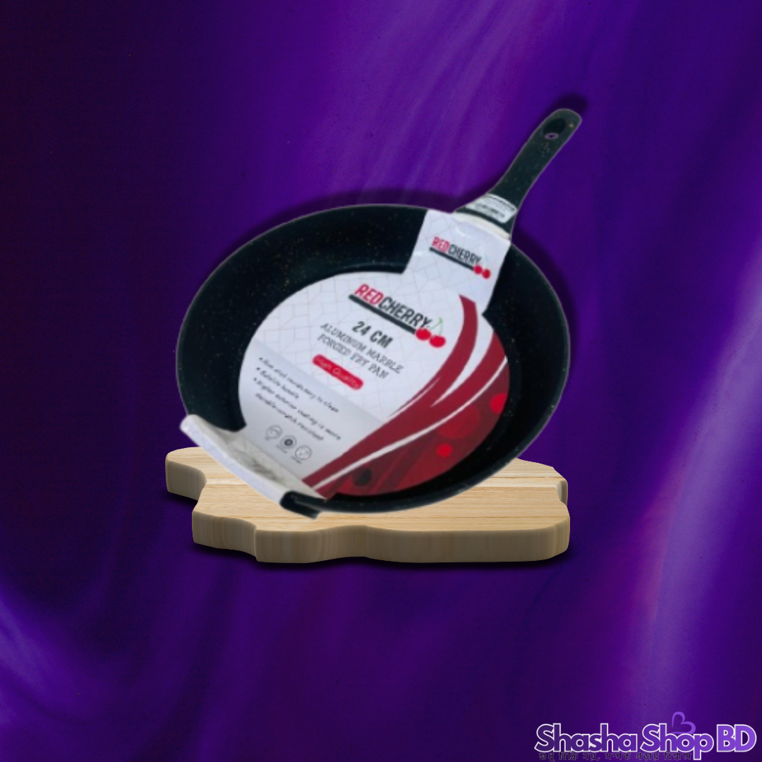 🍳 Red Cherry Aluminum Marble Forged Fry Pan (24 CM) (Superior Cooking & Elegant Design – বড় পরিবার আর স্বাস্থ্যসম্মত রান্নার জন্য সেরা পছন্দ!)