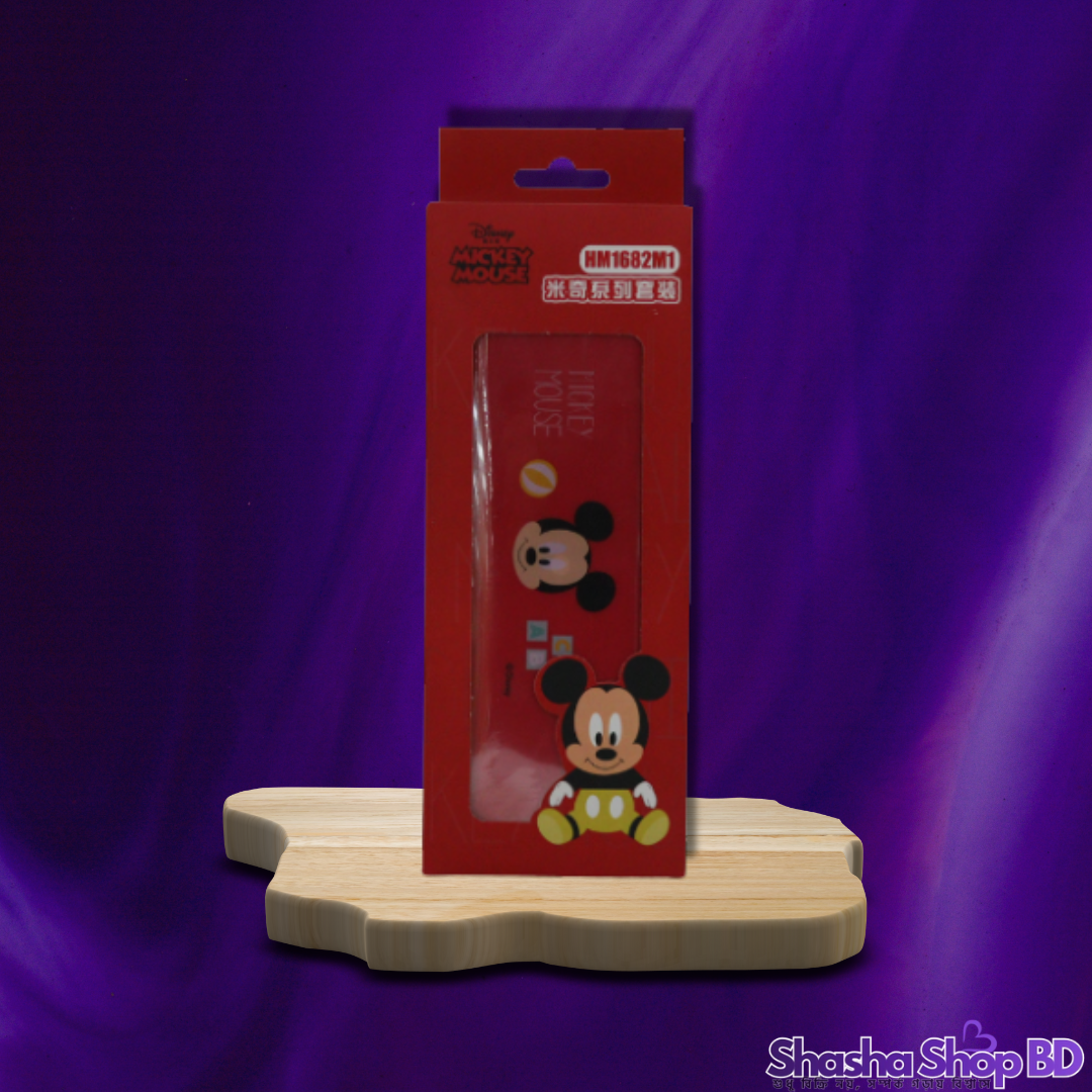 🐭 Disney Mickey Mouse Spoon Set - 2 Pcs Box (Model: HM1682M1) (Fun Dining for Kids – আপনার ছোট্ট সোনামণির খাবার সময়কে করুন আরও আনন্দদায়ক!)