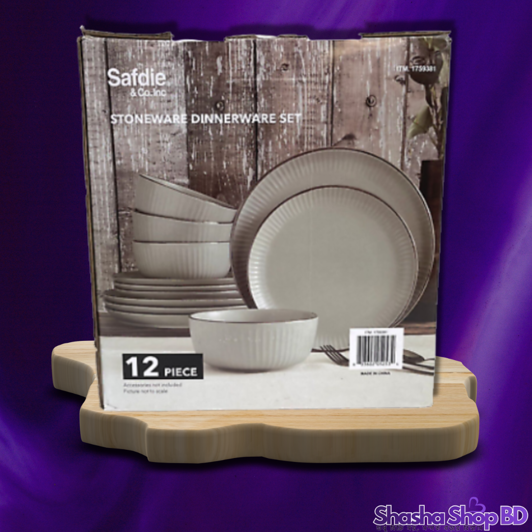 🍽️ Safdie & Co. Inc. Stoneware Dinnerware Set - 12 Piece (Modern Minimalism & Timeless Elegance – আপনার ডাইনিংয়ে আনুন আভিজাত্যের নতুন মাত্রা!)