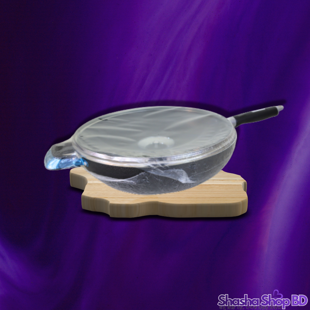 🍳 Kawashi Aluminium Non-Stick Wok Pan with Glass Lid (30 CM) (Superior Cooking Performance – আপনার বড় পরিবারের রান্নায় আনুন আভিজাত্য ও স্বাচ্ছন্দ্য!)