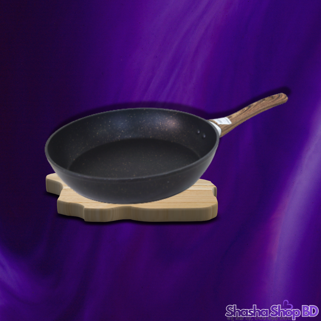 🍳 Luxury Point Aluminum Marble Forged Fry Pan - 24 CM (WX1024) (The Perfect Blend of Style & Durability – আপনার স্মার্ট কিচেনের জন্য একটি প্রিমিয়াম ফ্রাই প্যান!)