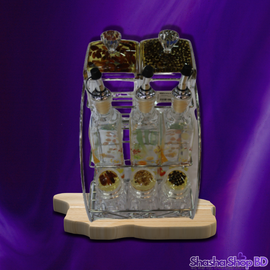 Loocl Deluxe Cruet Spice Set - 8 Pcs (The Ultimate Kitchen Organizer – আপনার রান্নাঘরকে করুন সুশৃঙ্খল এবং আধুনিক!)