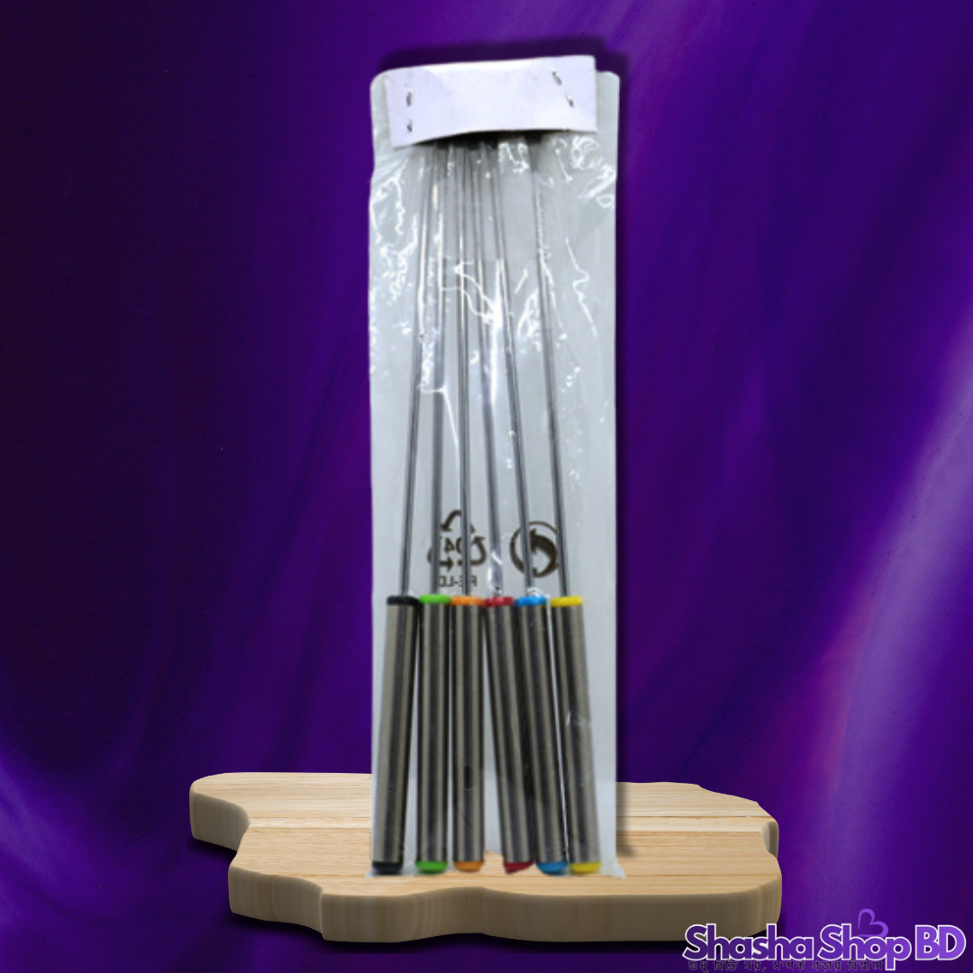 🔥 CC BBQ Sticks Set - 6 Pcs (24cm) (Perfect for Grilling & Roasting – আপনার বারবিকিউ পার্টিকে করুন আরও আনন্দদায়ক ও সহজ!)