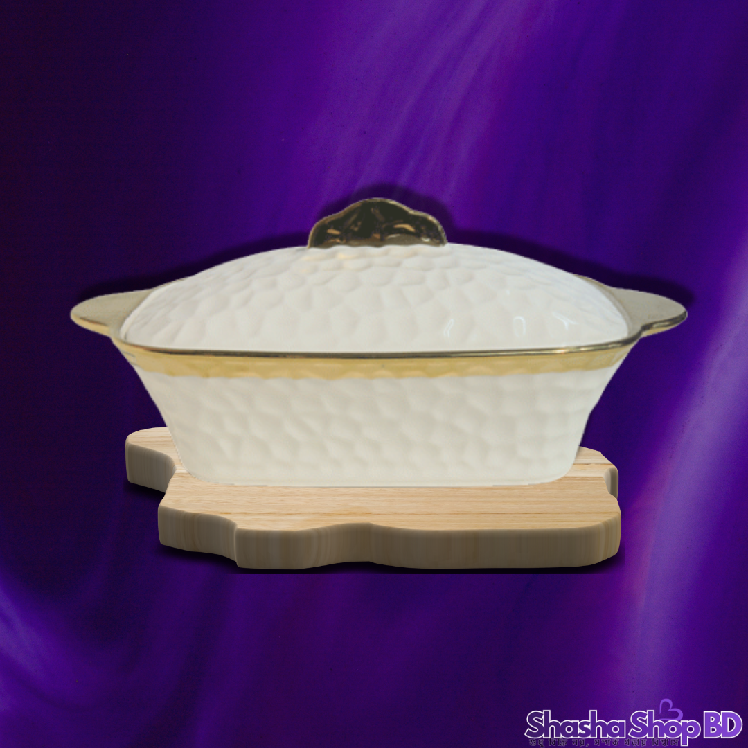 🍲 CC Ceramic Soup Pot with Lid (Model: D-16) (Serve with Elegance – আপনার ডাইনিং টেবিলে নিয়ে আসুন আভিজাত্য ও রাজকীয় ছোঁয়া!)