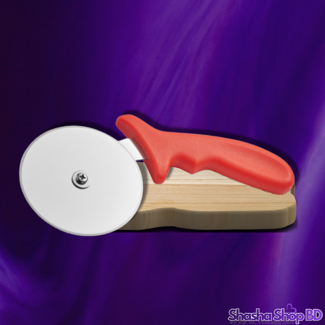🍕 Red Cherry Pizza Cutter With PE Cover - KW-1684 (Perfect Slices Every Time – আপনার হোমমেড পিৎজাকে দিন প্রফেশনাল লুক!)