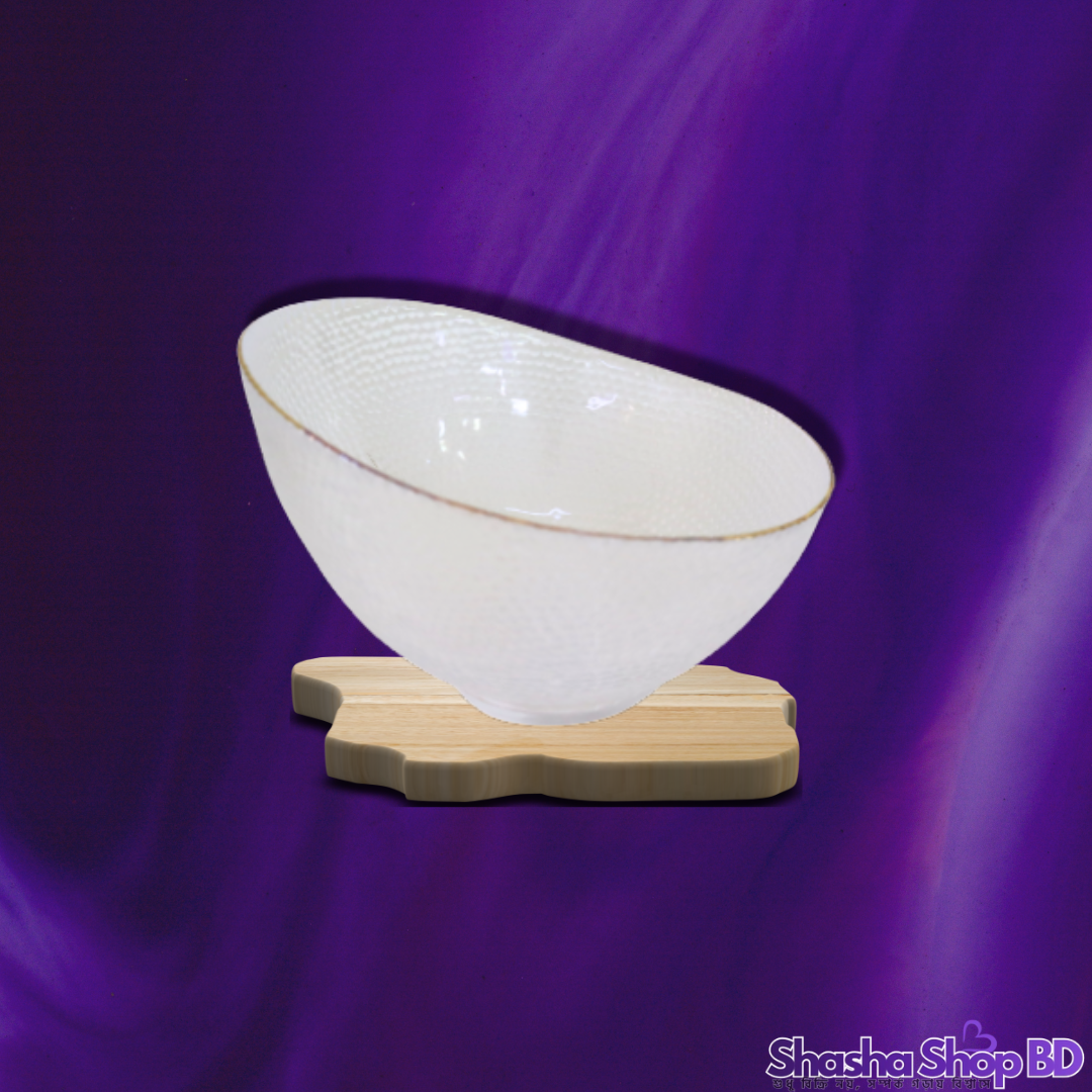 Rongzhi Glass Bowl With Gold Rim (Model: SJ179) (Luxury in Every Serving – আপনার ডাইনিং টেবিলে আনুন আভিজাত্য ও নান্দনিকতার ছোঁয়া!)