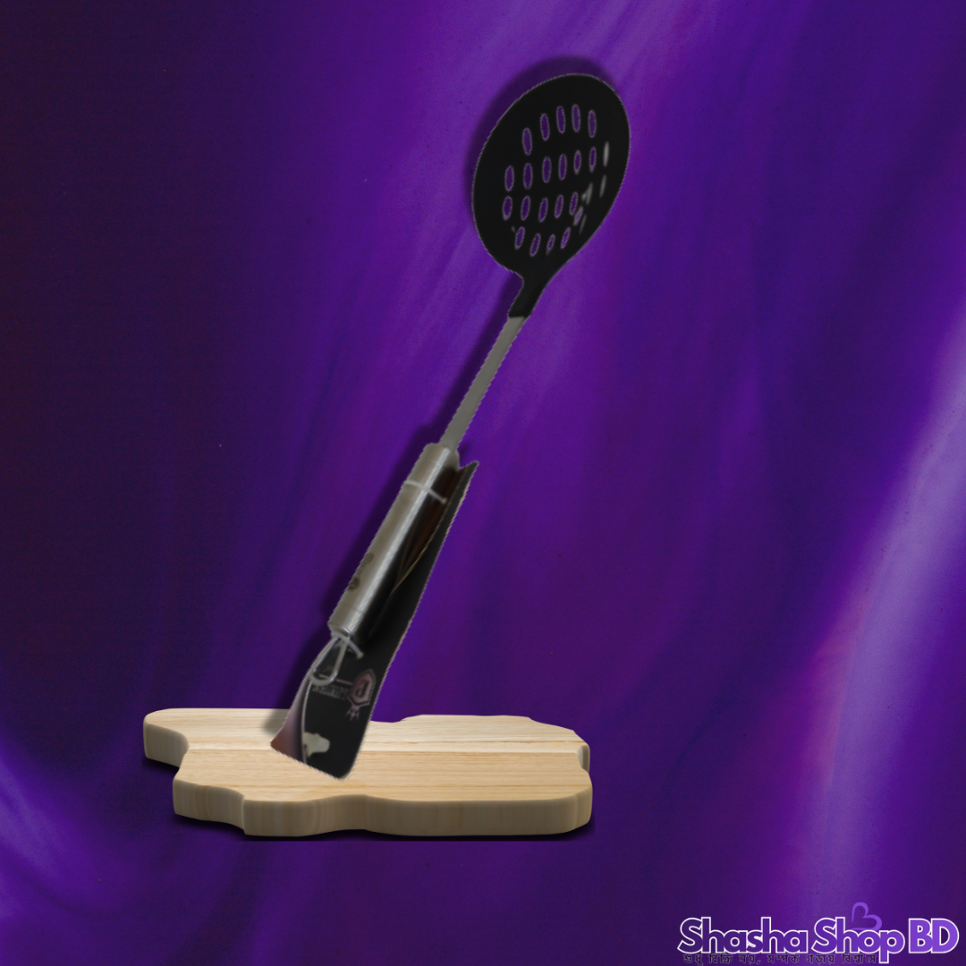 🍳 Luxury Point Steel Handle Skimmer (Master Your Frying & Straining – আপনার রান্নাকে করুন আরও সহজ ও প্রফেশনাল!)
