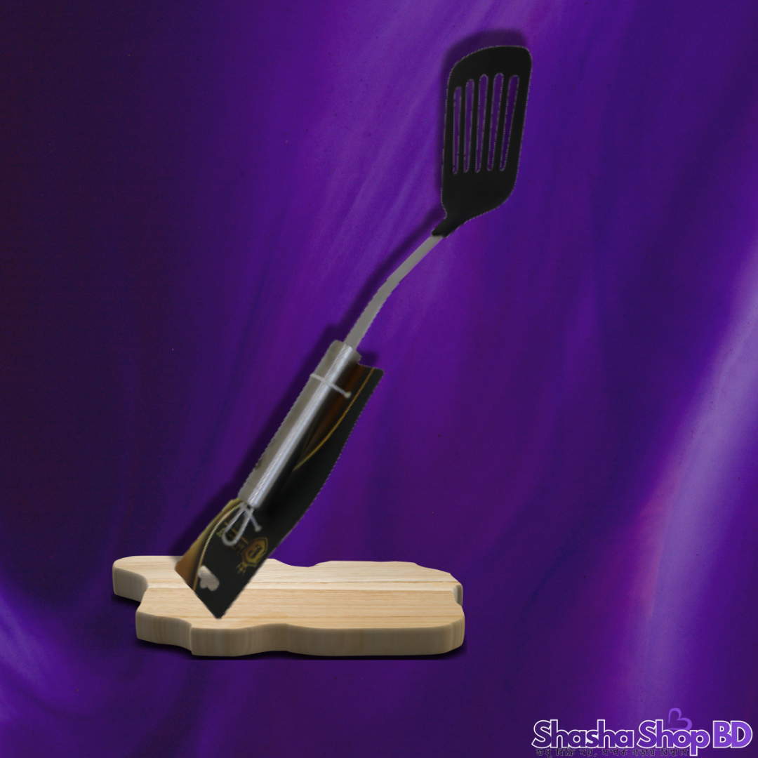 🍳 Luxury Point Steel Handle Silicone Slotted Turner (The Perfect Tool for Flipping & Frying – আপনার রান্নায় আনুন পেশাদার শেফের নিখুঁত ছোঁয়া!)