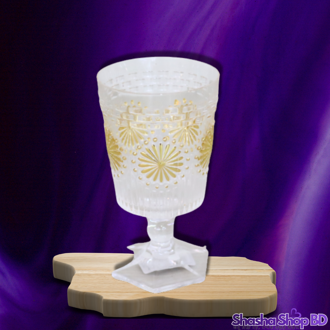 🍷 Loocl Flower Gold Margret Series Glass - Model: Margret (Golden Elegance in Every Sip – আপনার পানীয় পরিবেশনে নিয়ে আসুন রাজকীয় আভিজাত্যের ছোঁয়া!)