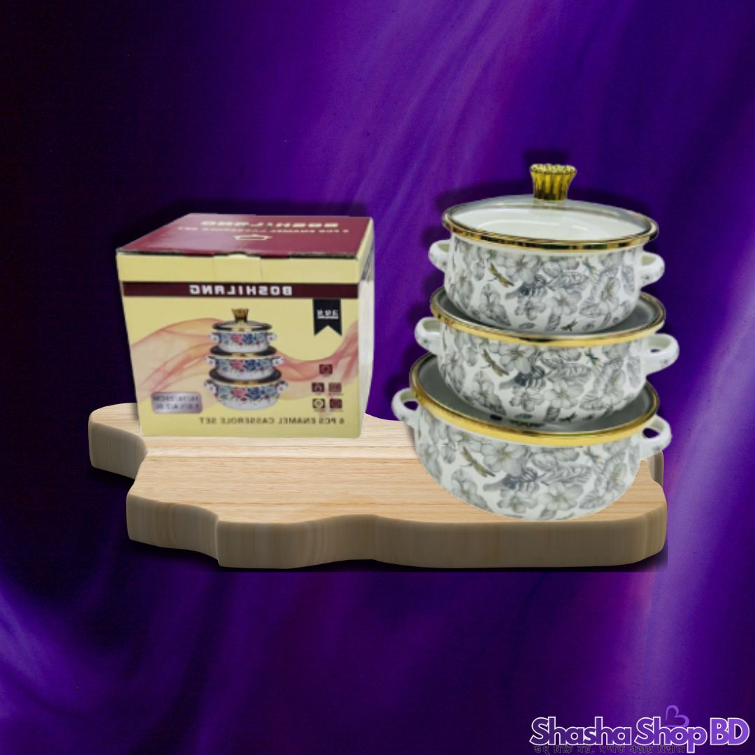 🍲 RE Premium Enamel Casserole Dish Set - Model: 1850 (103054) (Elegant Serving, Healthy Cooking – আপনার ডাইনিং টেবিলে নিয়ে আসুন আভিজাত্য এবং রুচির ছোঁয়া!)