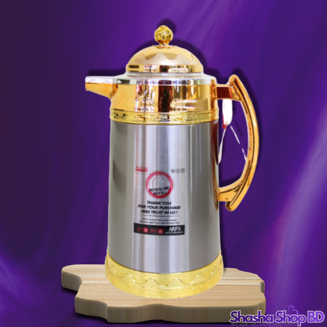 Romantic Home Premium Vacuum Flask - Model: TAJ-4 (1.3 Ltr) (Royal Gold Finish, Long-lasting Freshness – আপনার আভিজাত্য প্রকাশ পাবে প্রতিটি চুমুকে!)