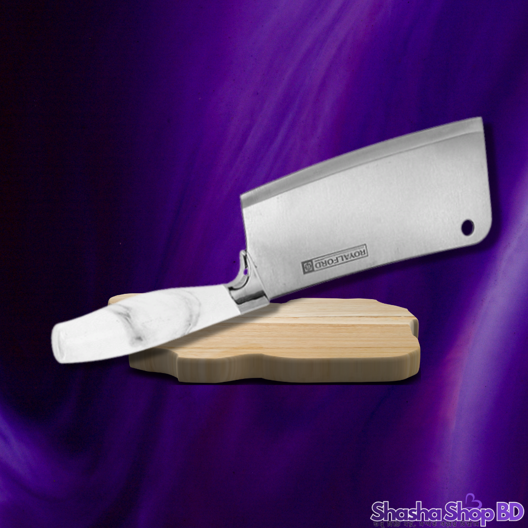 🔪 Royalford Marble Designed Cleaver Knife - 7 Inches (Model: RF9536) (Powerful Cutting, Royal Design – আপনার কিচেনের কঠিন কাটাকাটিকে করুন সহজ ও আভিজাত্যপূর্ণ!)