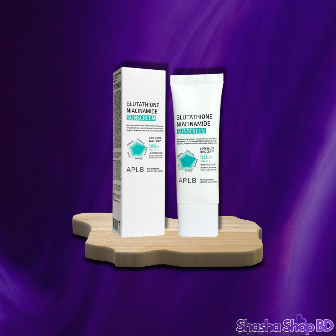 ☀️ APLB Glutathione Niacinamide Sunscreen - 40 ml (Sun Protection + Intense Brightening – সূর্যের সুরক্ষা আর গ্লুটাথিয়নের উজ্জ্বলতা, এখন একসাথেই!)
