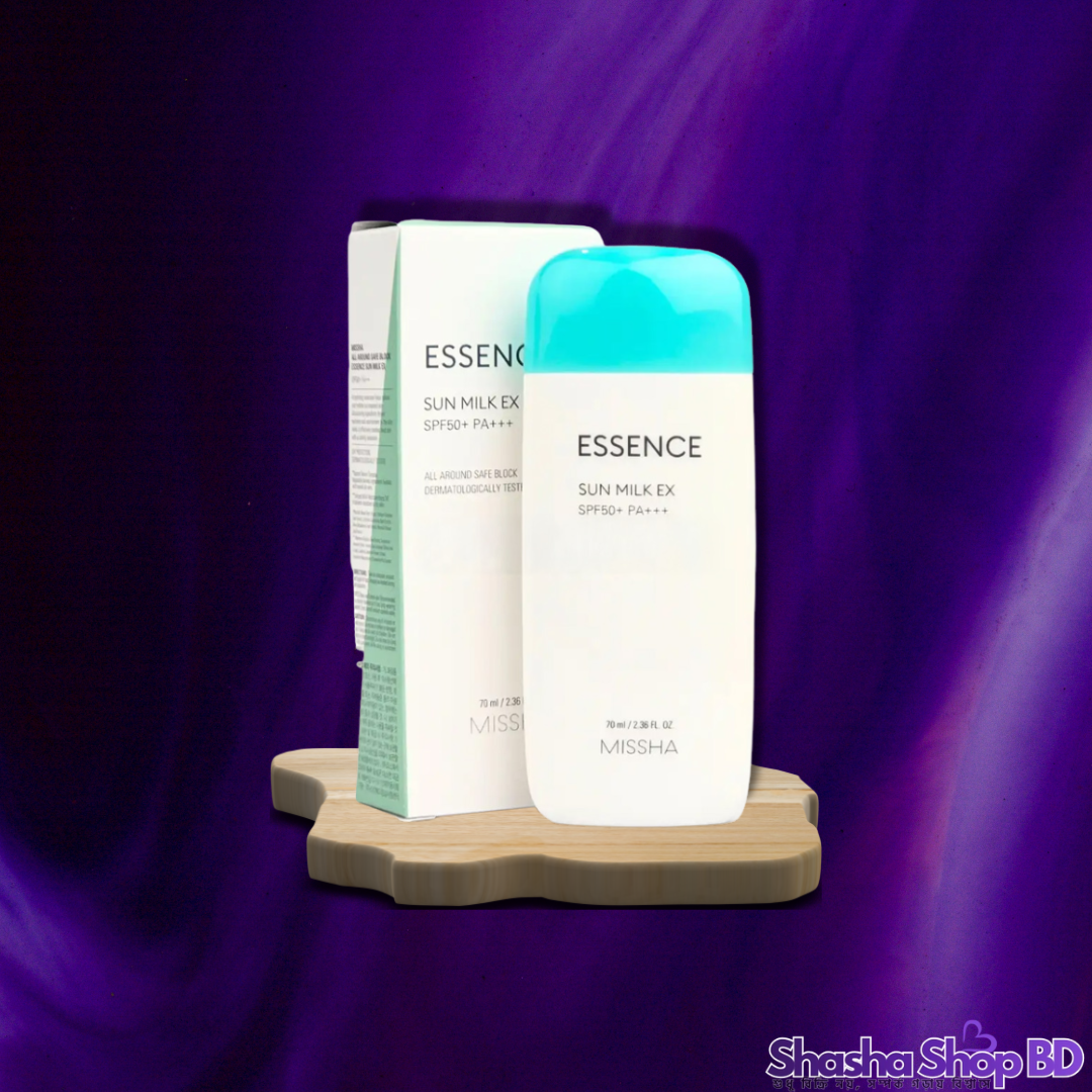 ☀️ Missha All-Around Safe Block Essence Sun Milk EX (70 ml) (Sun Protection + Hydration Essence – সানস্ক্রিন যখন স্কিনকেয়ার এসেন্স! পান সতেজ ও সুরক্ষিত ত্বক।)