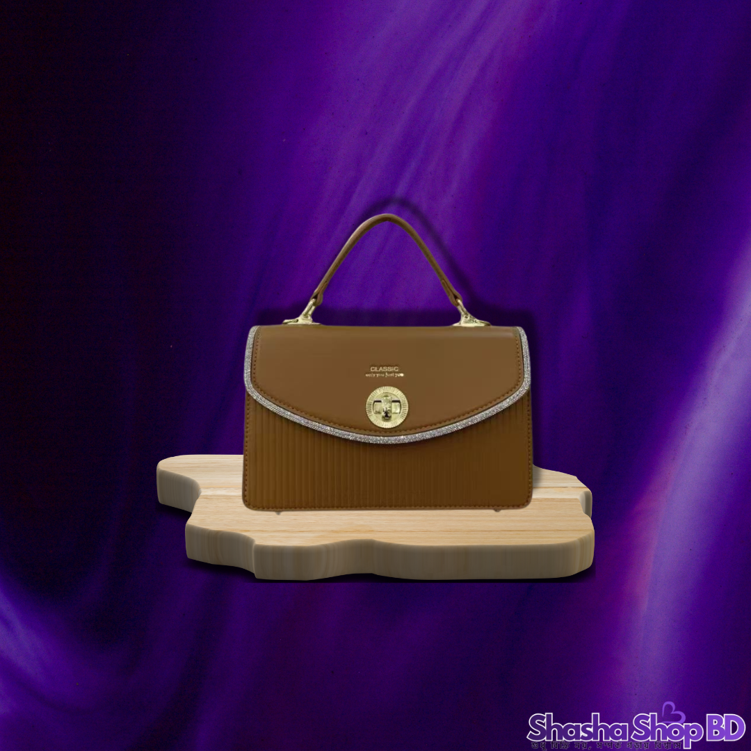 👜 Premium Glamour Textured Handbag (Dazzling Stone Border | Size: 7/10 Inch | Available in 4 Shades)